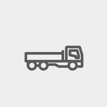 Cargo truck thin line icon