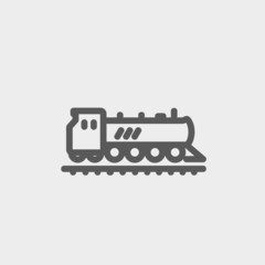 Railroad train thin line icon