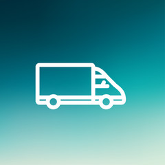 Delivery van thin line icon