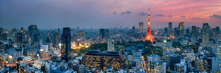 Naklejka premium Tokyo Tower w nocy