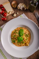 Pasta with tomato sauce with garlic