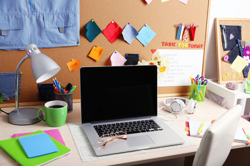 Naklejka premium Working place of designer, close-up