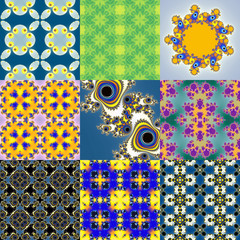 Set of fractal floral patterns