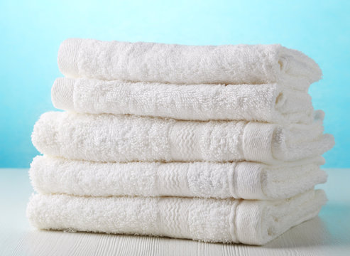 Stack Of White Spa Towels