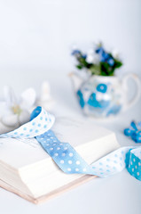 book and wildflowers