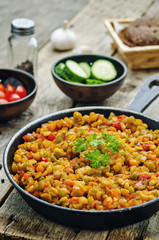 yellow and green beans with vegetables