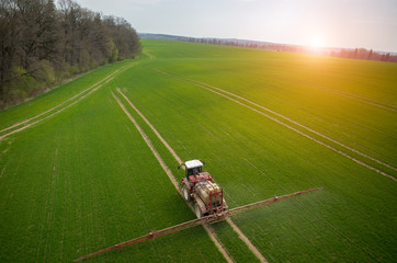 Aerial view of the tractor
