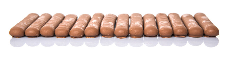 Chocolate coated finger biscuit 