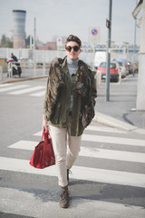 Obraz premium young beautiful short hair hipster woman