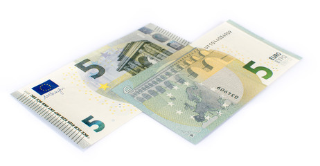 Five euro banknotes