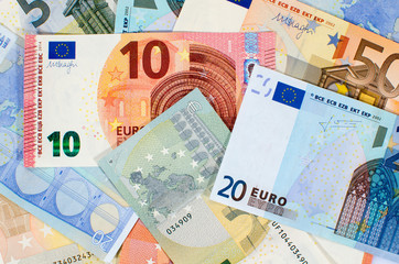 Background of euro banknotes