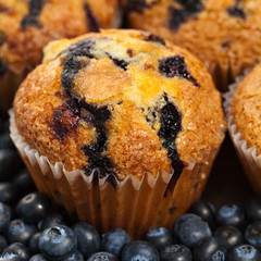 Homemade Blueberry Muffin. Selective focus.