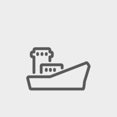 Cargo vessel thin line icon