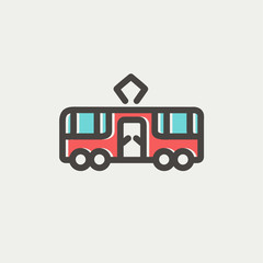 Tourist bus thin line icon