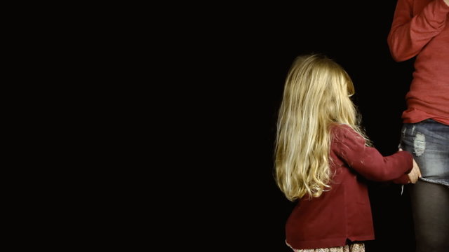 Little girl mommy lax bothered