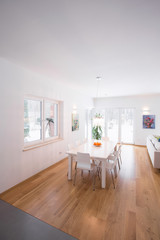 Dining space with table