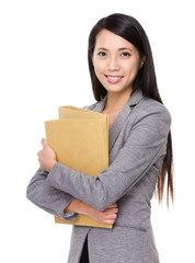 Asian businesswoman hold folder