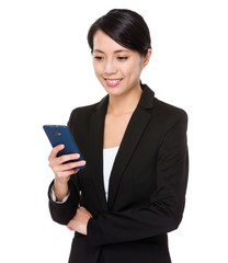 Businesswoman use of cellphone