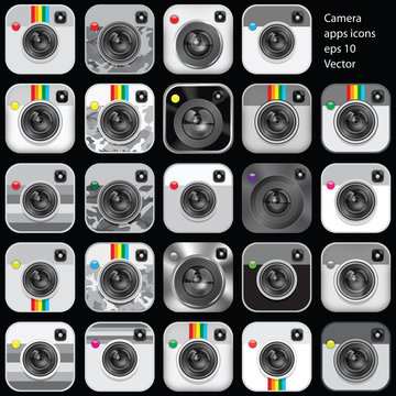 Set of camera apps icons