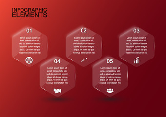 hexagon transparent glass for business design,infographics templ