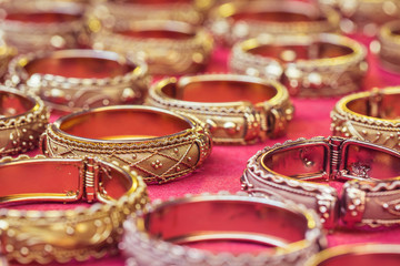 Old thai style handmade bangle in thailand