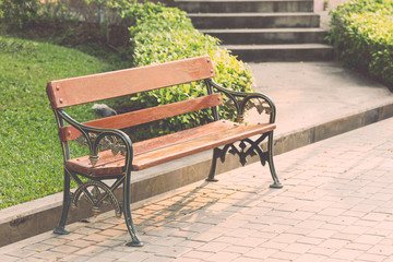 Wooden bench in the park