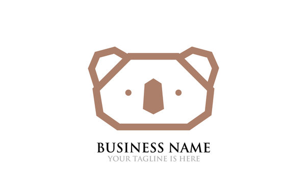 Line Art of Koala - Logo Template