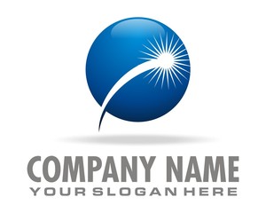 blue round white star logo image vector