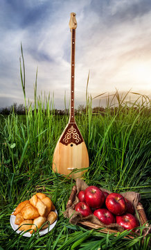 Dombra and Kazakh food