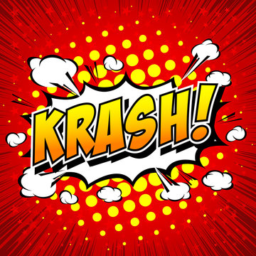 krash! - Comic Speech Bubble, Cartoon. 