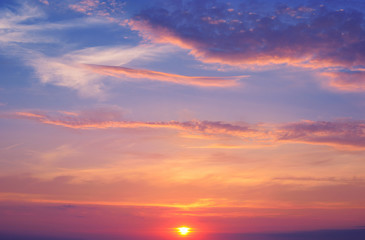 Fototapeta premium beautiful sunrise and cumulus clouds