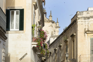 Fototapeta na wymiar Vista del centro storico di Lecce