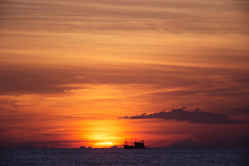 Fototapeta na wymiar Sunset on island