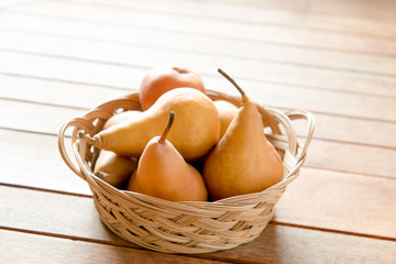 Pears in a basket