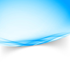 Blue abstract satin swoosh wave border layout