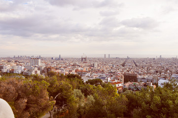Obraz premium Retro look View of Barcelona