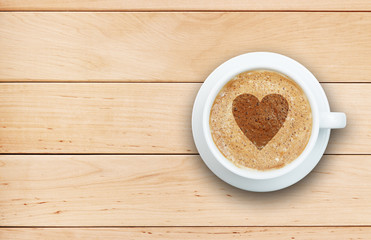 Coffee concept - cup of latte with heart