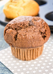 Chocolate and vanilla muffins
