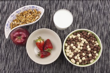healthy breakfast, diet meal of cereal