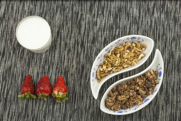 healthy breakfast, diet meal of cereal