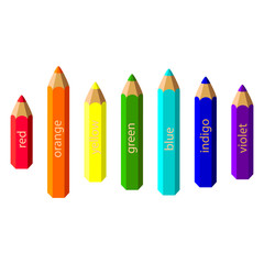 color pencil, rainbow. Vector illustration