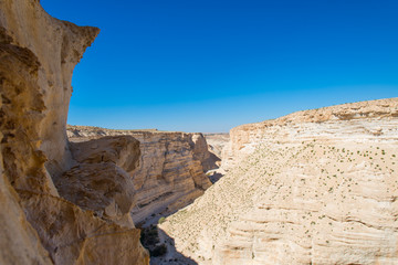 Canyon in the desert of the Negev, Israel