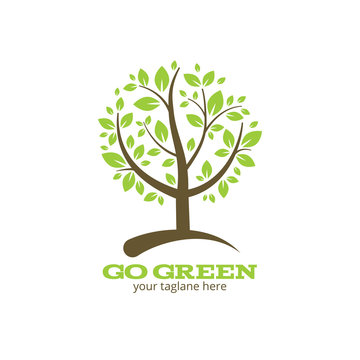 Go green tree logo