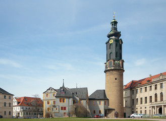 Fototapeta na wymiar Weimar City Castle, Tower and Bastille, Germany