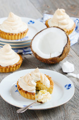 tartlets with coconut cream and meringue