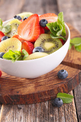 strawberry, blueberry and kiwi