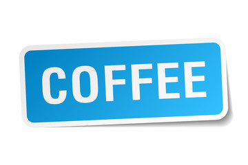 coffee blue sticker isolated on white