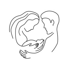 Graphic illustration of a happy family