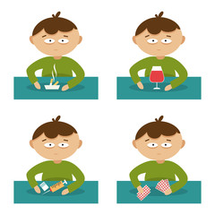 Bad habits. Flat vector illustration