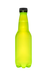 plastic bottle for beverage on white isolated background with cl